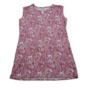 Cool Girl Dress Womens XL Multicolor Paisley Sleeveless Boat Neck Sleepwear